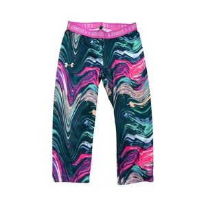 UNDER ARMOUR Marble Green and Pink Capri Leggings
